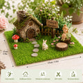 Miniature Grass Mats, Realistic Fairy Garden Landscape Supply (Set of 4)6*6In