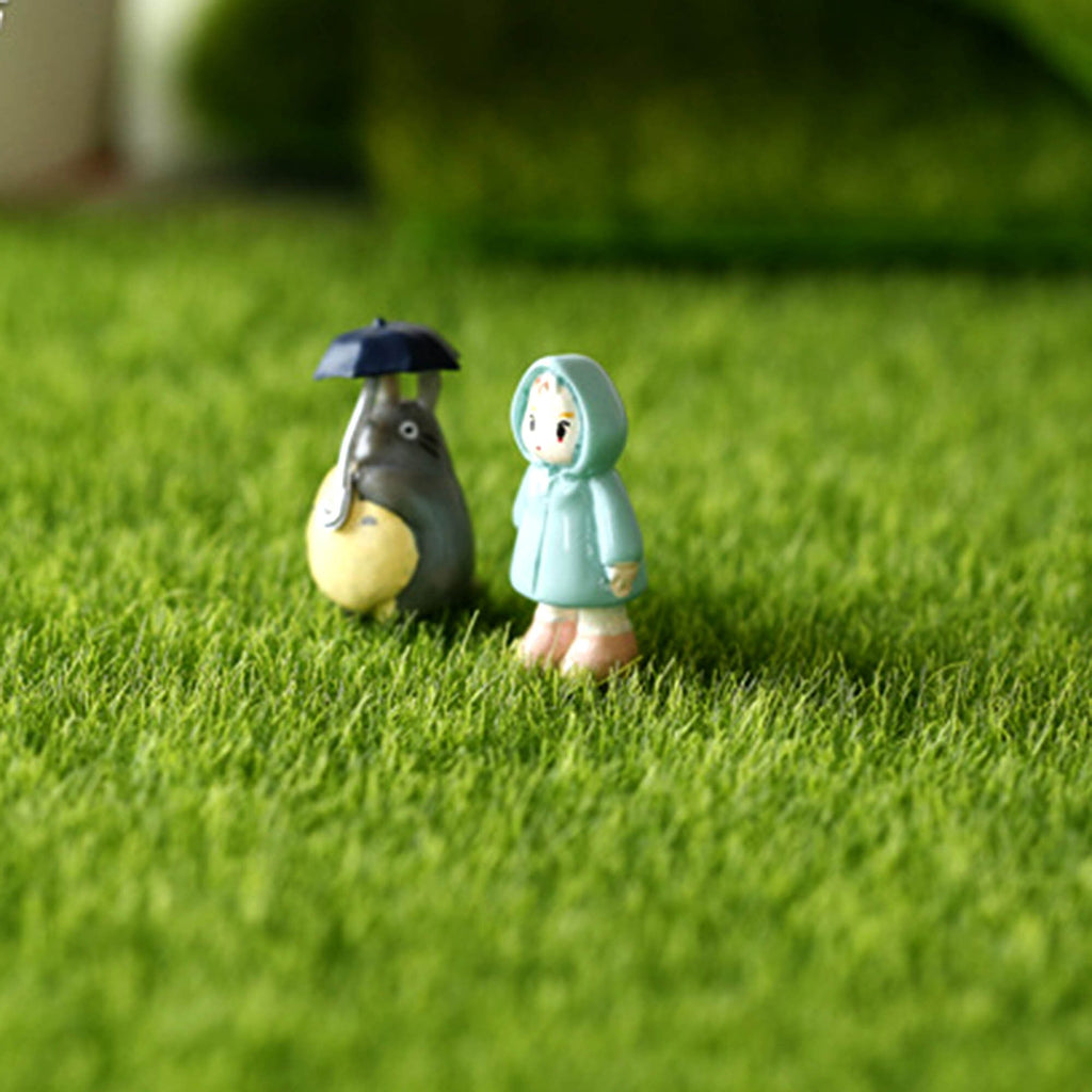 Miniature Grass Mats, Realistic Fairy Garden Landscape Supply (Set of 4)6*6In