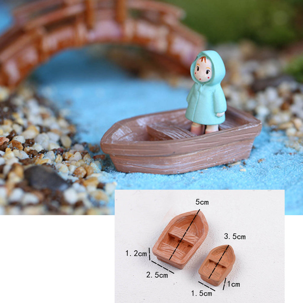 Miniature Fairy Garden Ornaments Set, Boats, Swans, Bridge, Moss Stone, DIY Landscaping