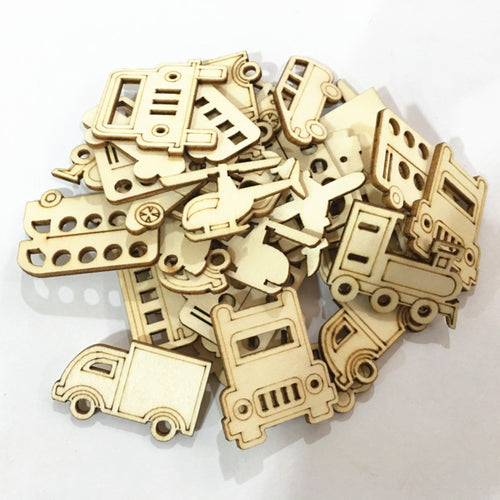 30 Wooden Vehicle Shapes for Kids Crafts and Decorations