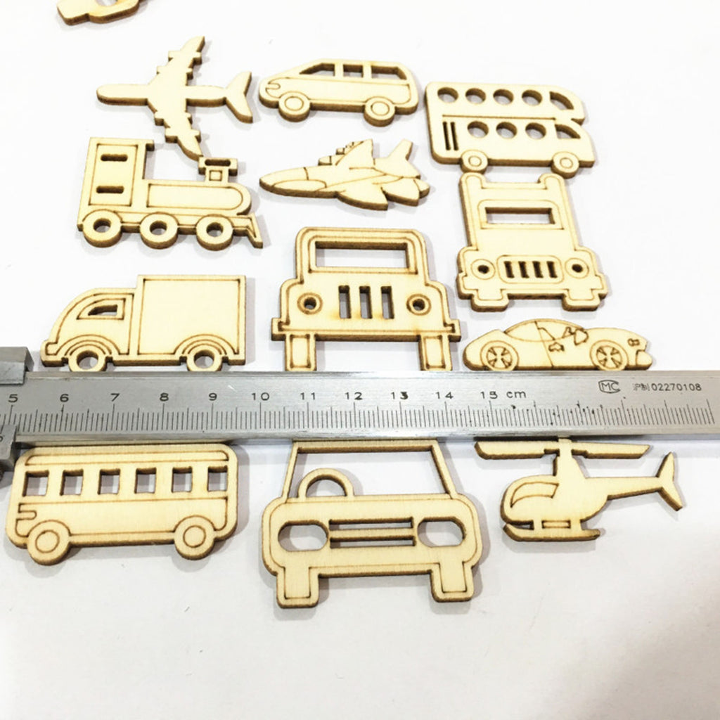 30 Wooden Vehicle Shapes for Kids Crafts and Decorations