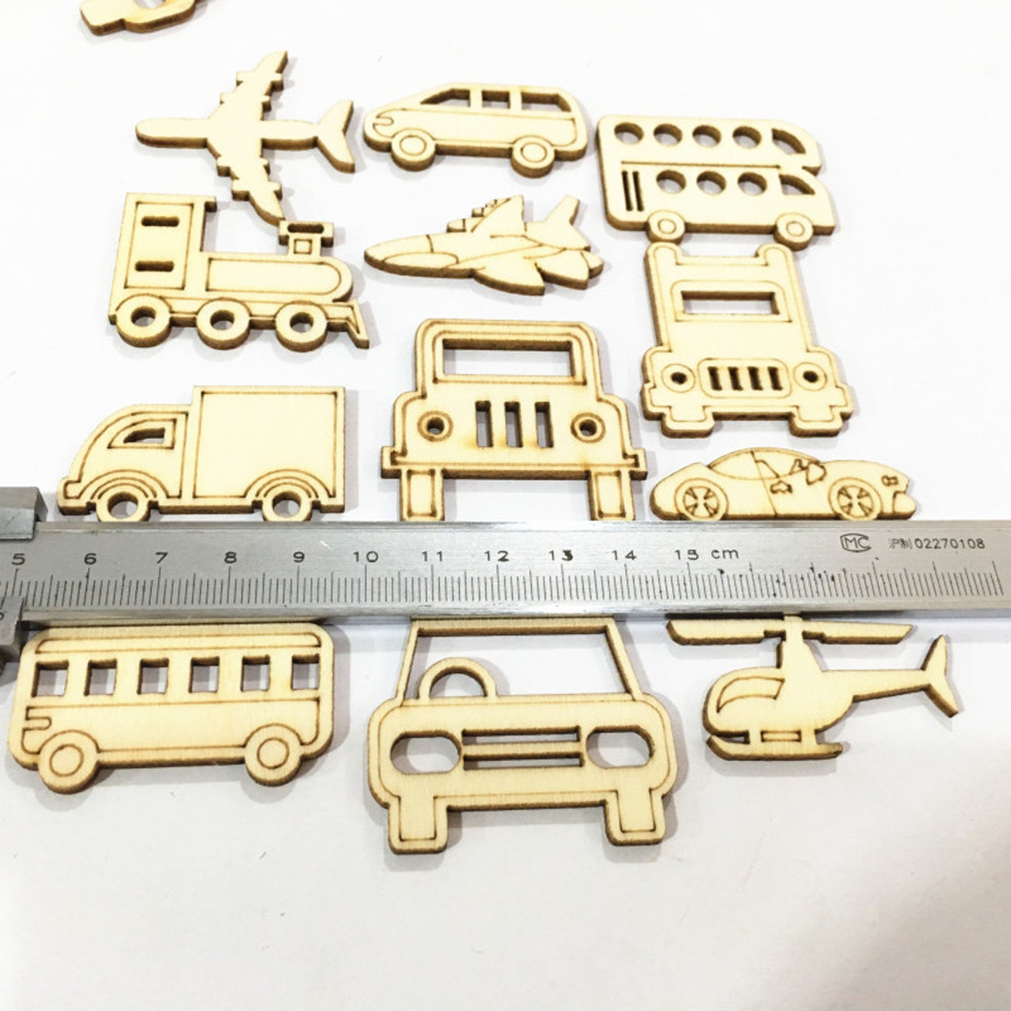 30 Wooden Vehicle Shapes for Kids Crafts and Decorations