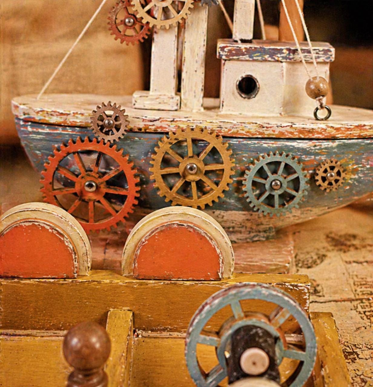 50 Mixed Wooden Gear Wheels for Crafts and Model Making