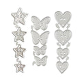 Star Butterfly Heart Button Metal Cutting Die Set