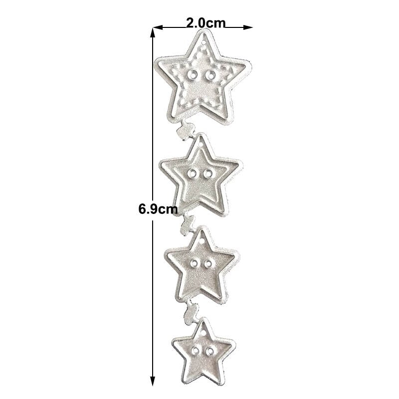 Star Butterfly Heart Button Metal Cutting Die Set