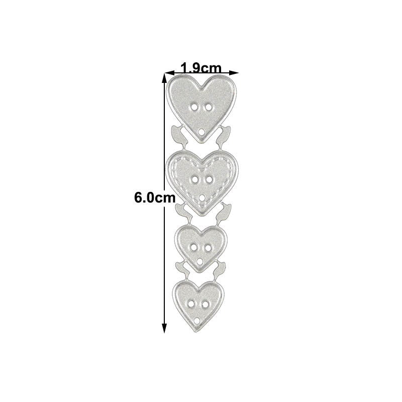 Star Butterfly Heart Button Metal Cutting Die Set