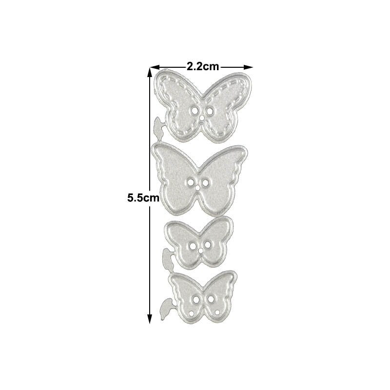 Star Butterfly Heart Button Metal Cutting Die Set