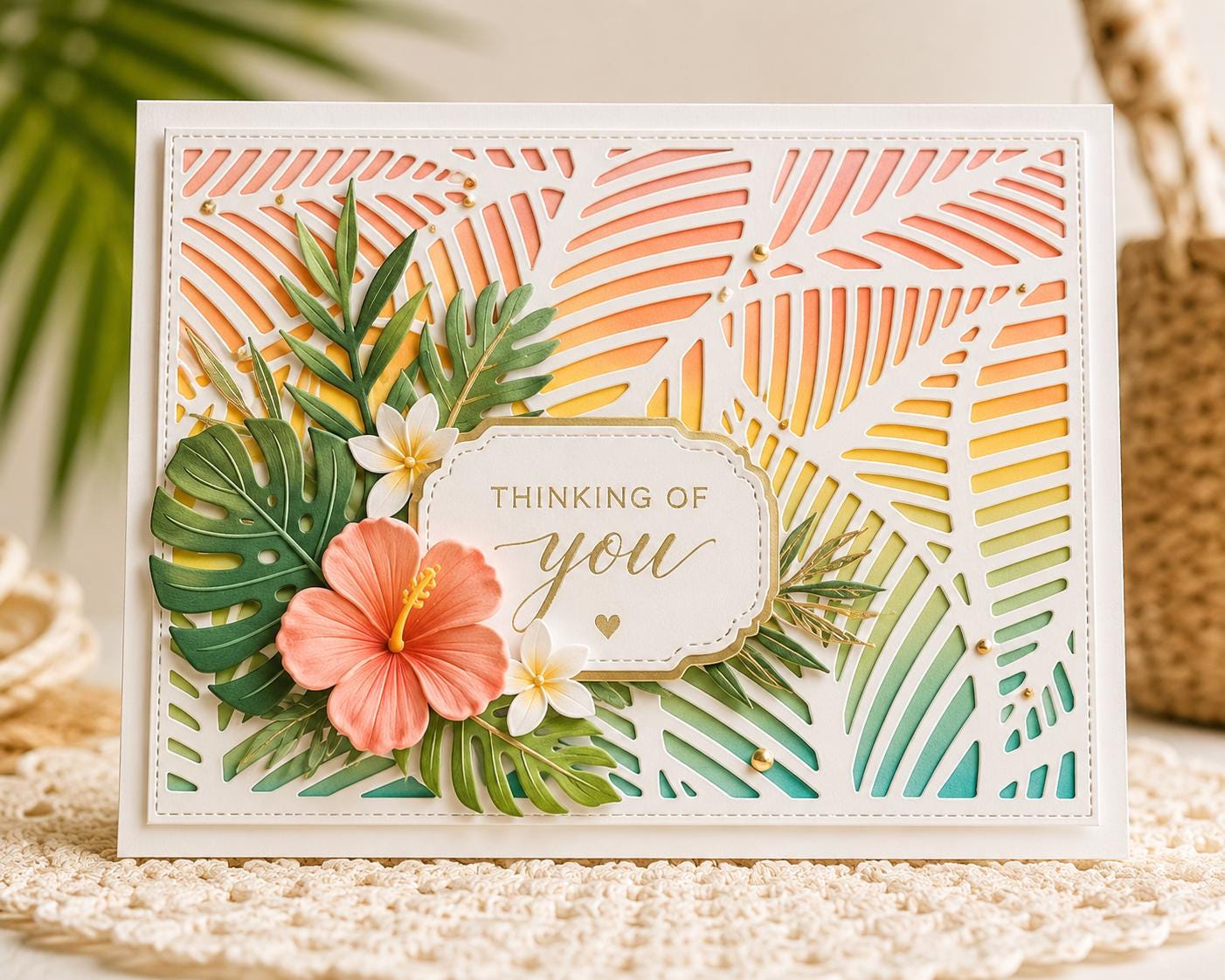 Leaf Background Metal Cutting Die for Handmade Cards