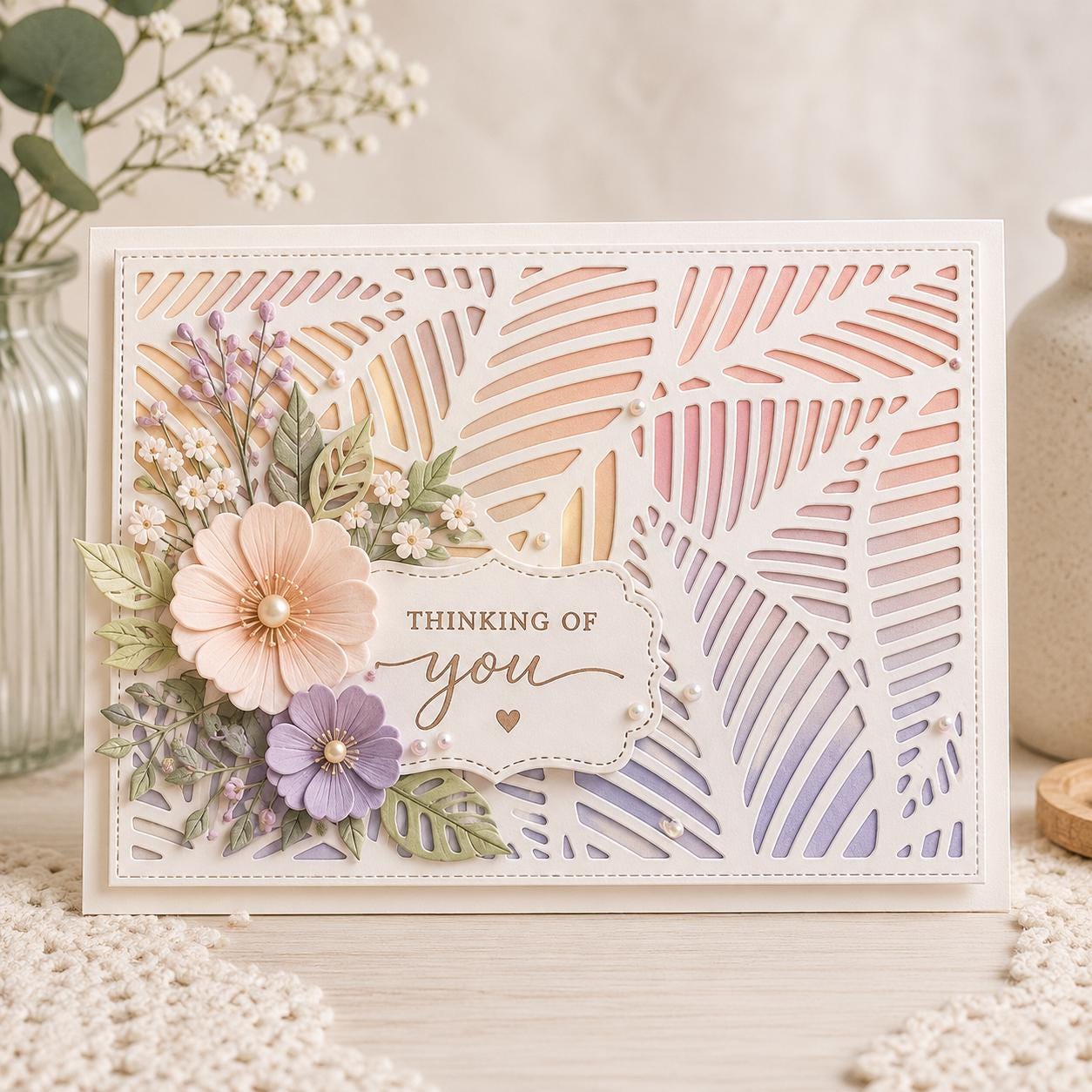 Leaf Background Metal Cutting Die for Handmade Cards