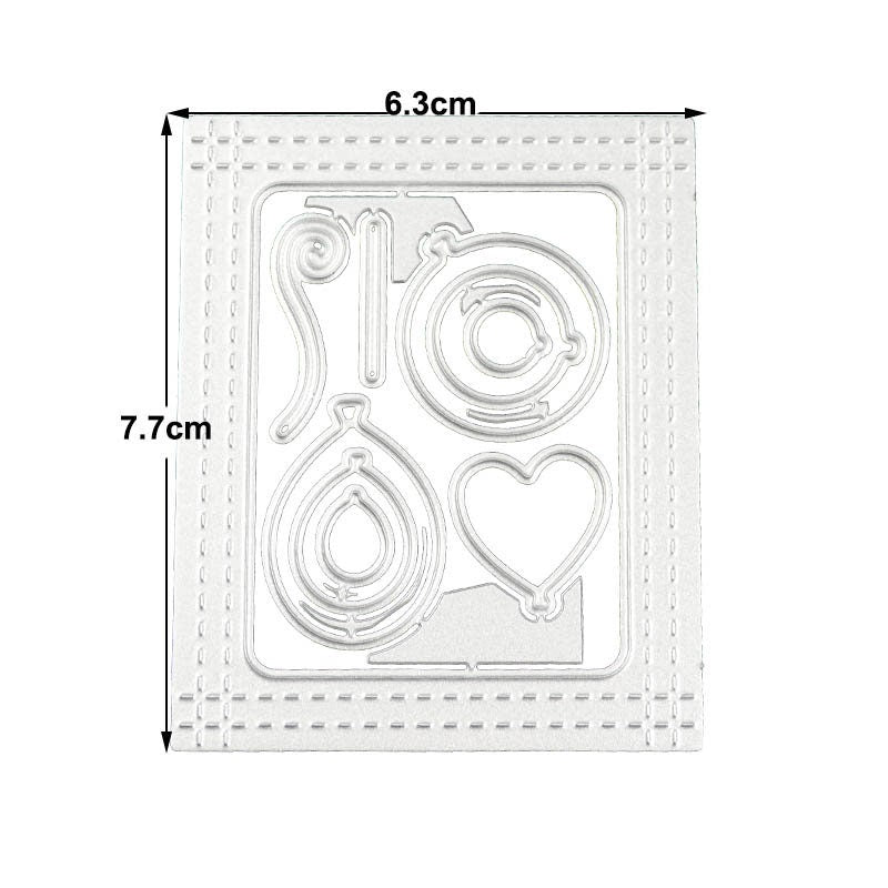 Balloon Metal Cutting Die Set for Birthday Cards and Party Crafts
