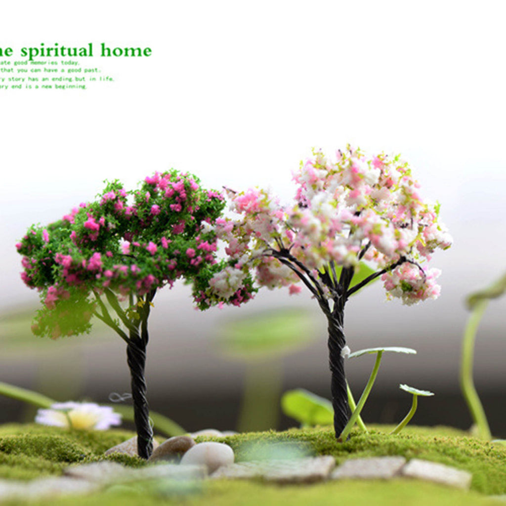 Miniature Blossom Trees for DIY Scenery Landscape, Model Train, Sand Table, Cake Decoration Trees