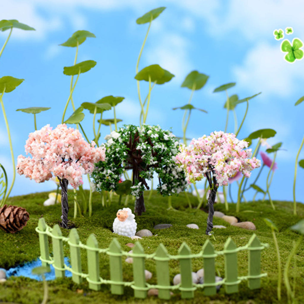 Miniature Blossom Trees for DIY Scenery Landscape, Model Train, Sand Table, Cake Decoration Trees