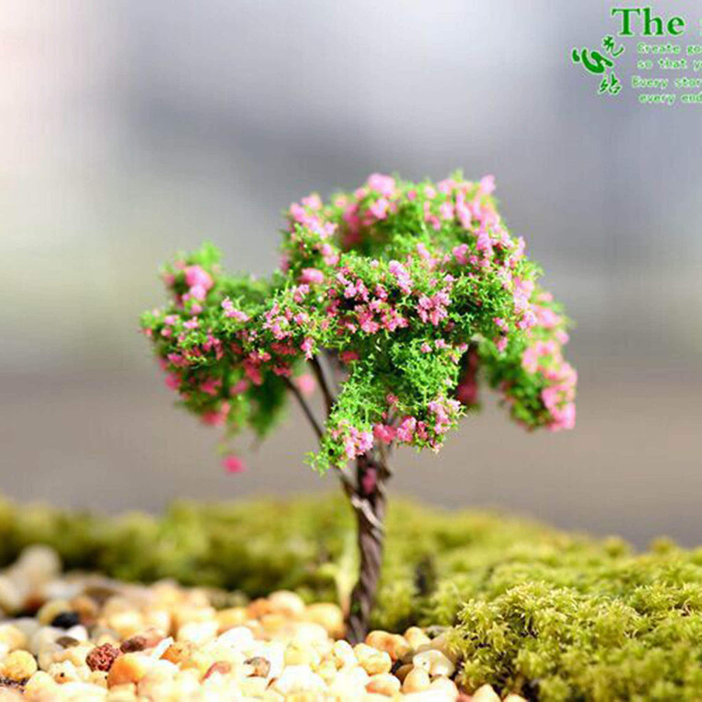 Miniature Blossom Trees for DIY Scenery Landscape, Model Train, Sand Table, Cake Decoration Trees