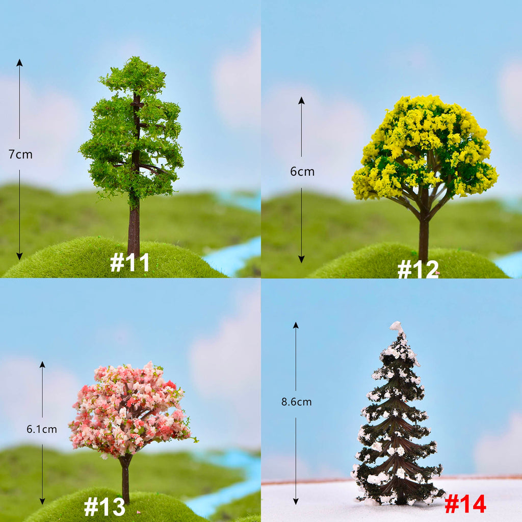 Miniature Blossom Trees for DIY Scenery Landscape, Model Train, Sand Table, Cake Decoration Trees