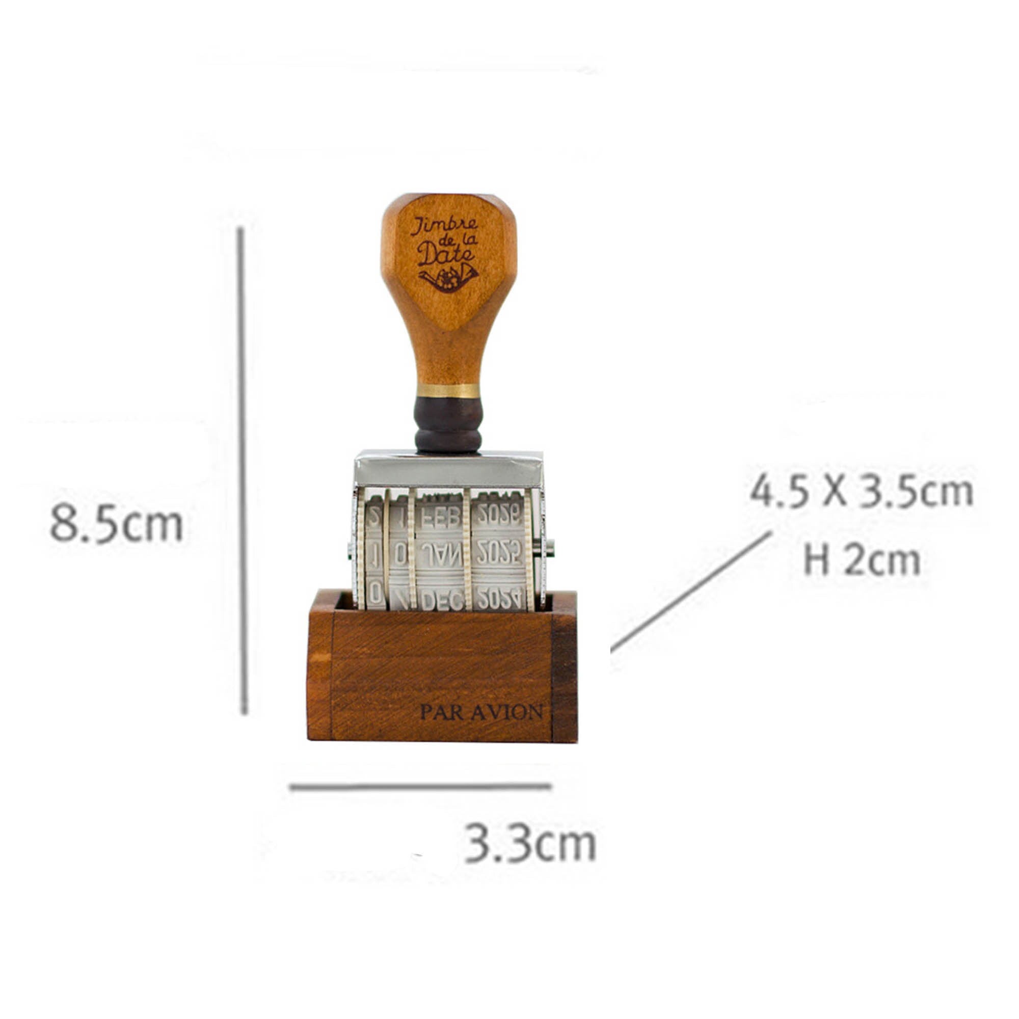 Retro Wooden Rolling Date Stamp, Desk Calendar