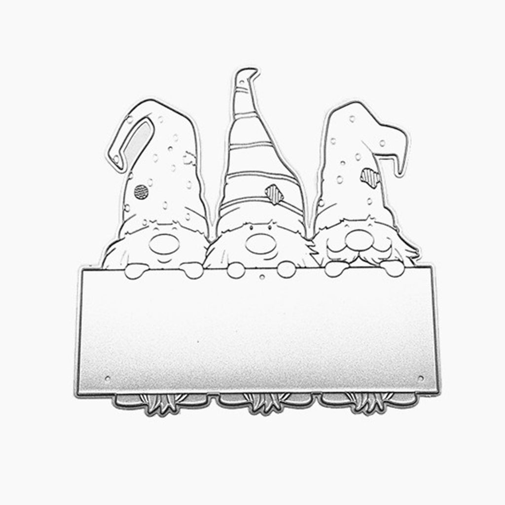 Gnome Trio Panel Metal Cutting Die for Cards and Scrapbooks