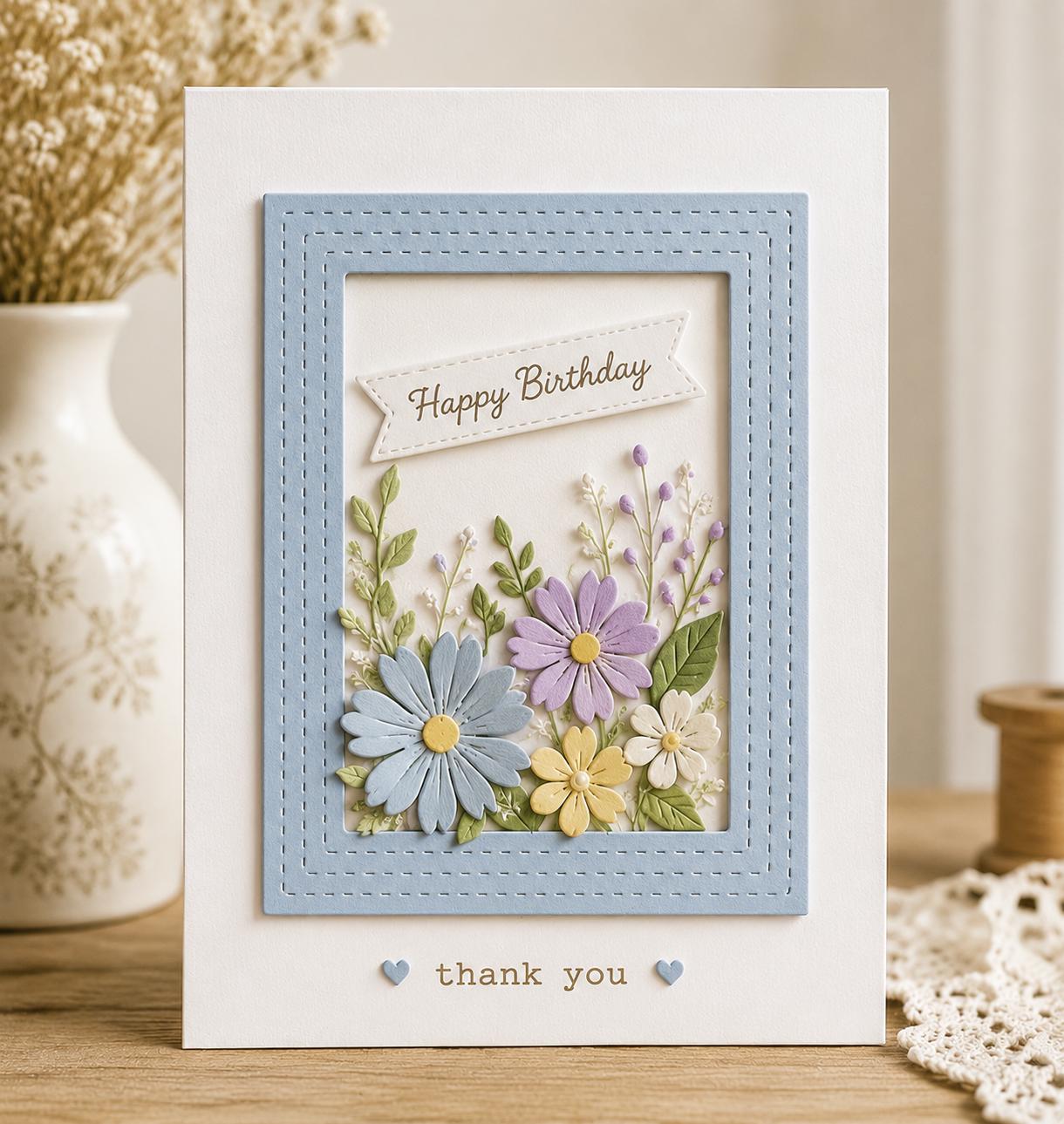 Stitched Frame Metal Cutting Die for Cards and Scrapbooking