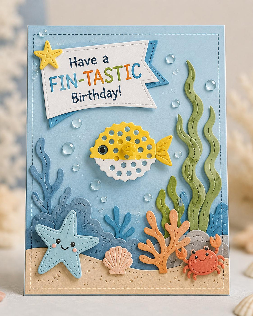 Balloonfish Metal Cutting Die, Fish Embossing Stencil for Scrapbook Cards