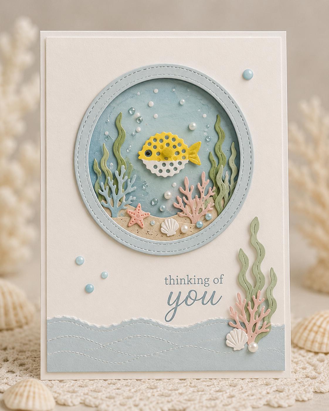 Balloonfish Metal Cutting Die, Fish Embossing Stencil for Scrapbook Cards