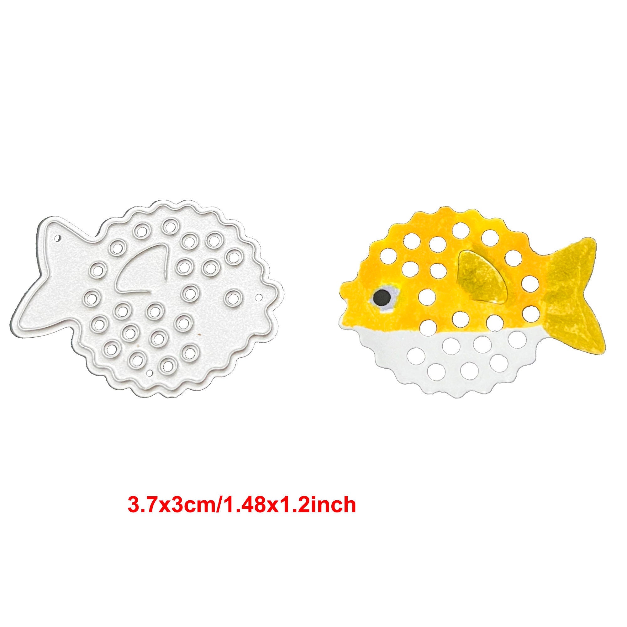 Balloonfish Metal Cutting Die, Fish Embossing Stencil for Scrapbook Cards