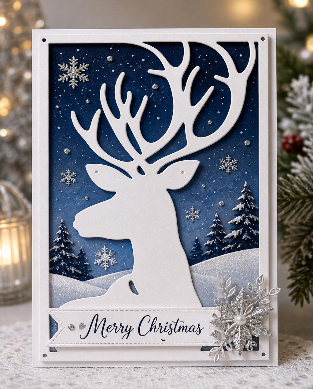 Christmas Deer Metal Die Cut | DIY Scrapbooking Card Making