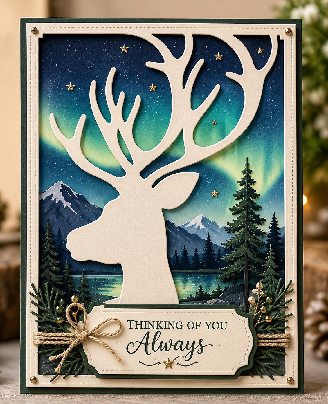 Christmas Deer Metal Die Cut | DIY Scrapbooking Card Making
