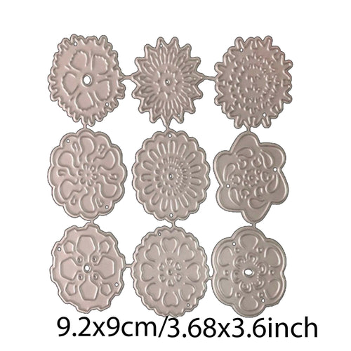 9 Flower Petal Metal Cutting Dies for Cards and Crafts