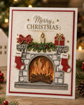 Christmas Fireplace Scene Die Metal Die Cut | Scrapbooking, Card Making