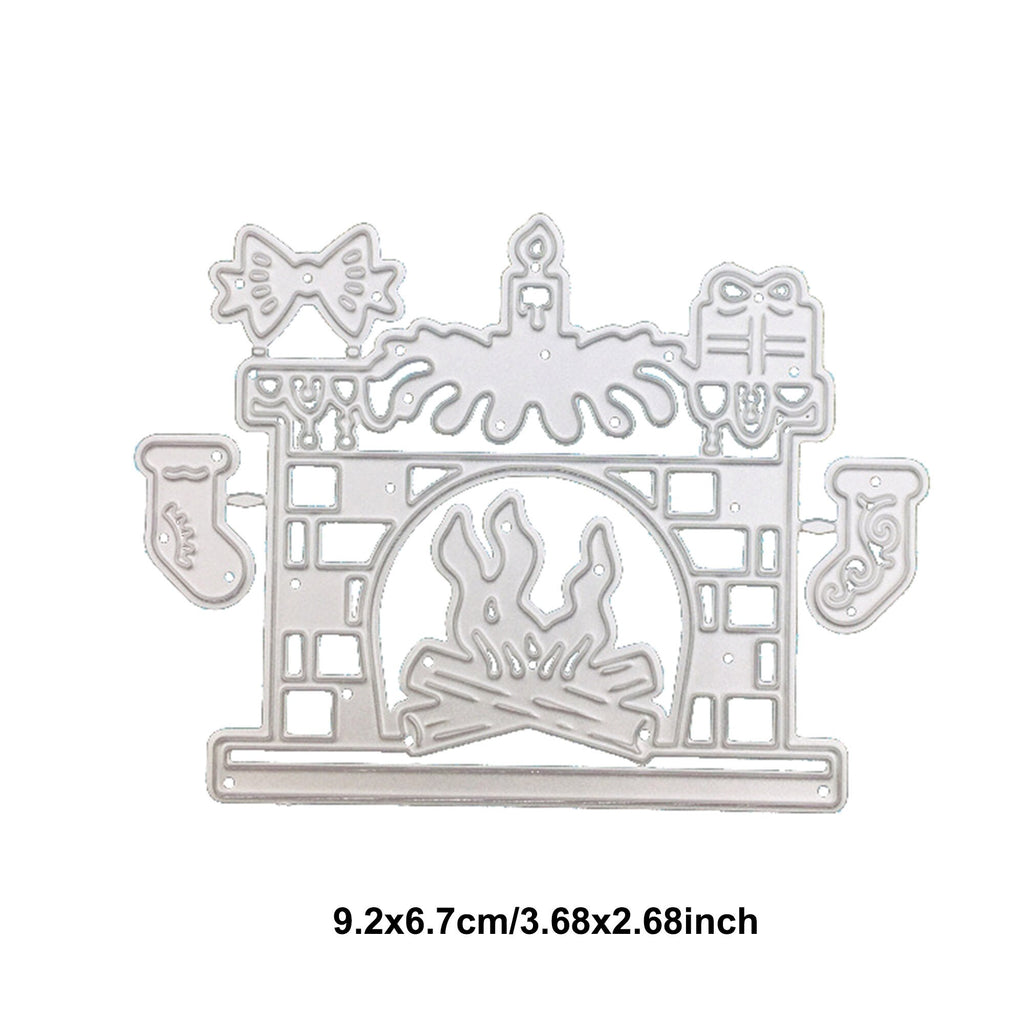 Christmas Fireplace Scene Die Metal Die Cut | Scrapbooking, Card Making