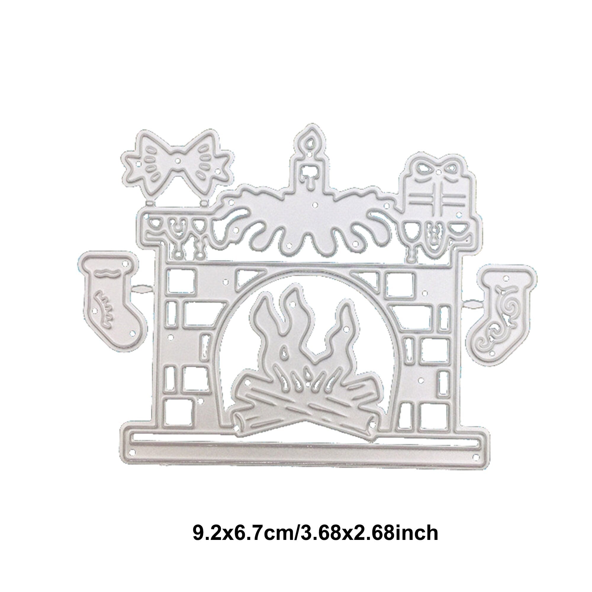 Christmas Fireplace Scene Die Metal Die Cut | Scrapbooking, Card Making