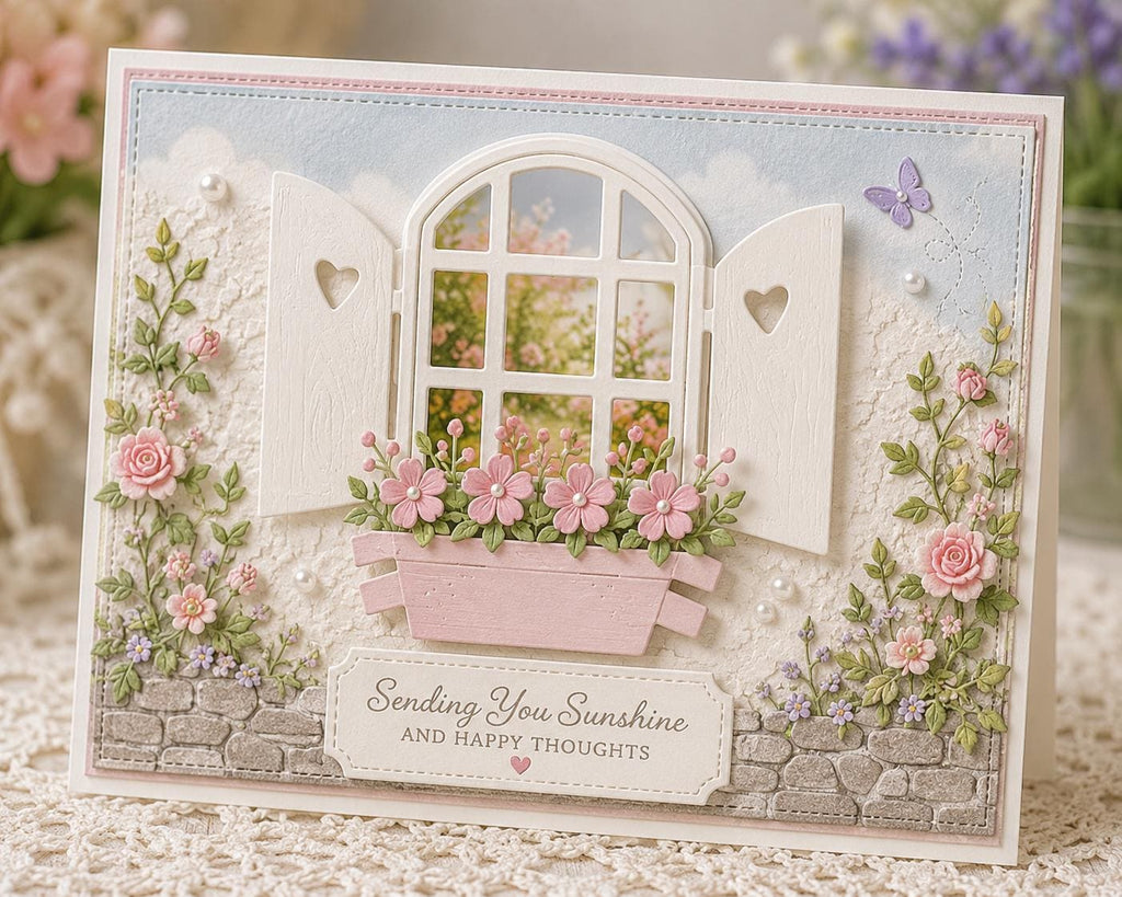 Window with Plants Metal Cutting Die for Cards and Scrapbooks