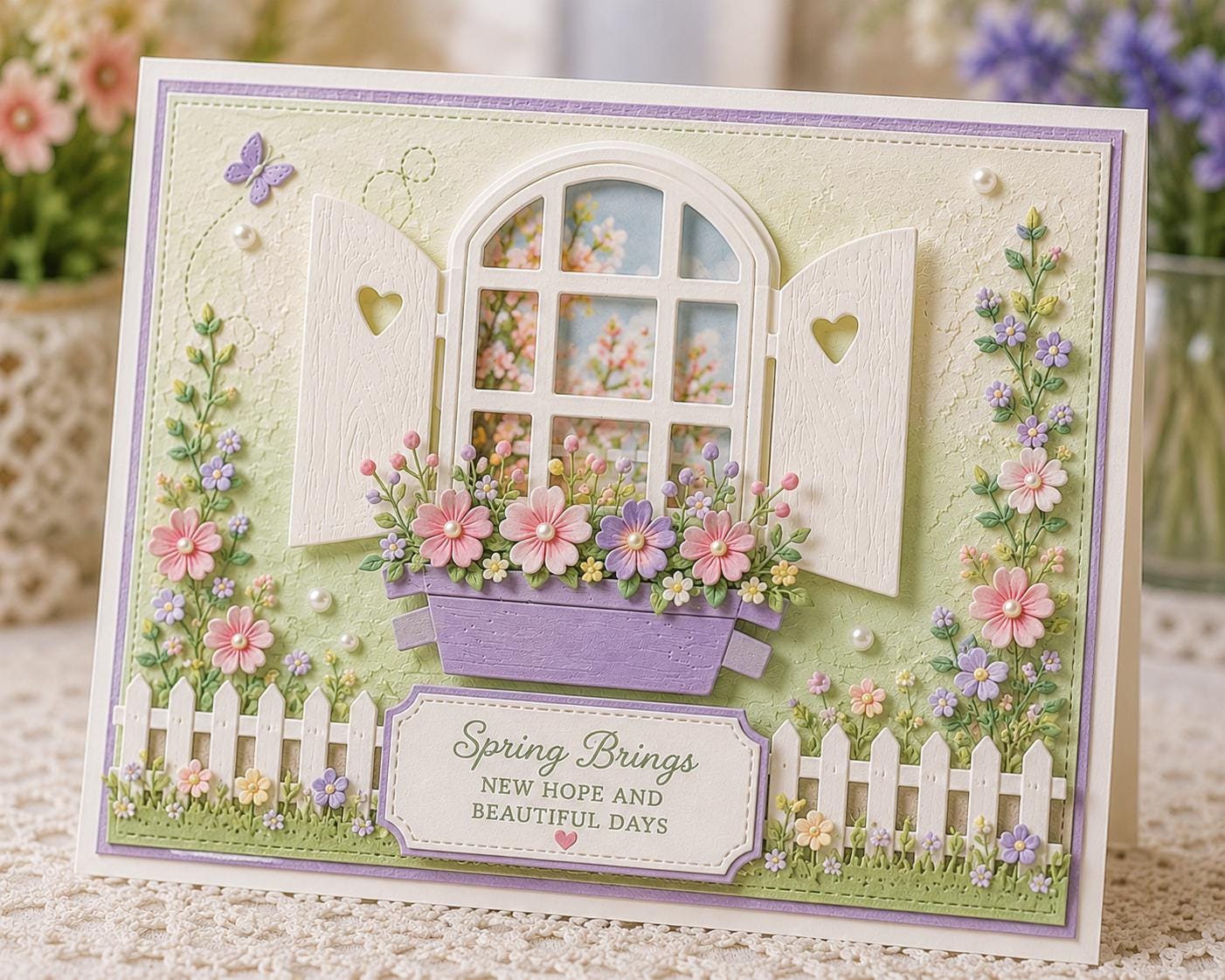 Window with Plants Metal Cutting Die for Cards and Scrapbooks