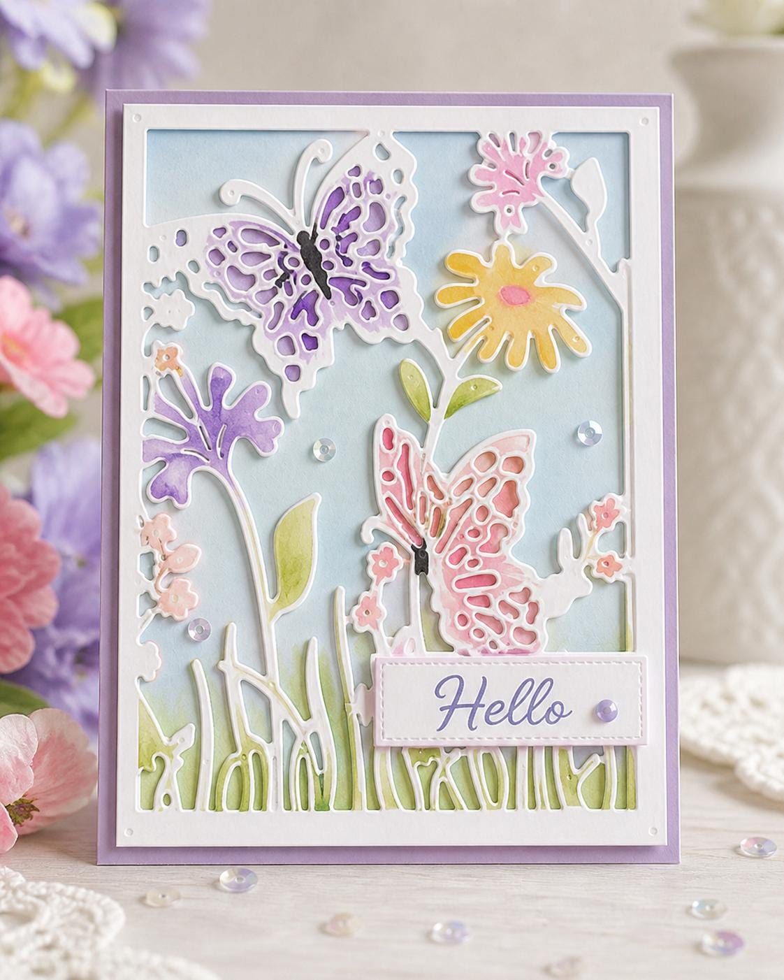 Butterfly Background Metal Cutting Die for Card Making and Scrapbooking Crafts