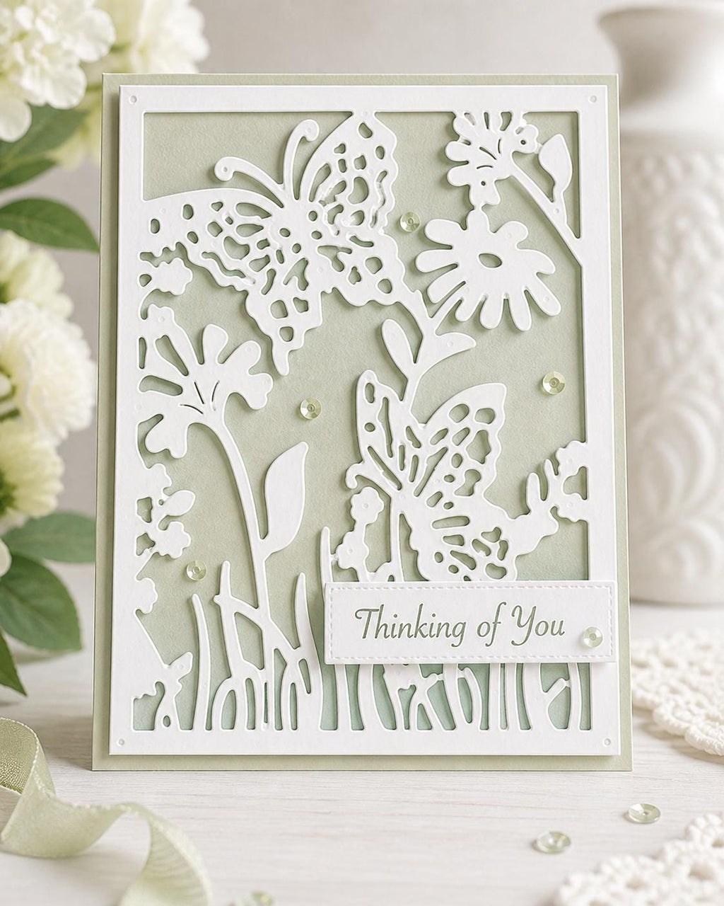 Butterfly Background Metal Cutting Die for Card Making and Scrapbooking Crafts