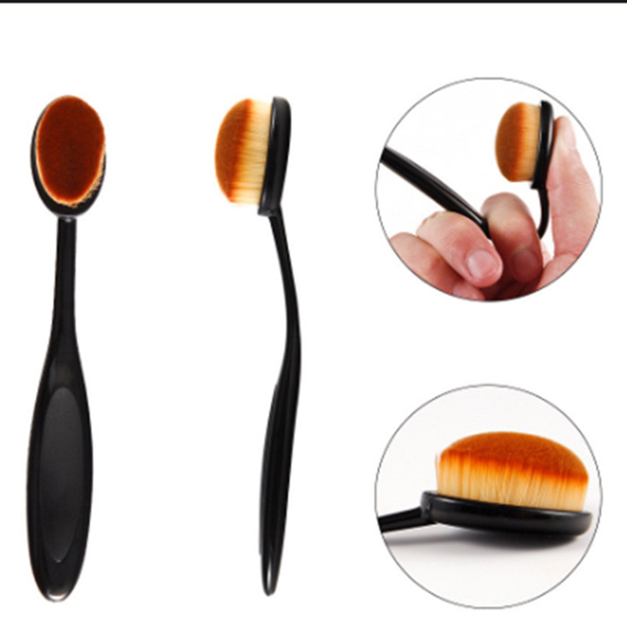 6 Craft Ink Blending Brushes / Black handle Broad Application/ Crafter Color Blend brushes