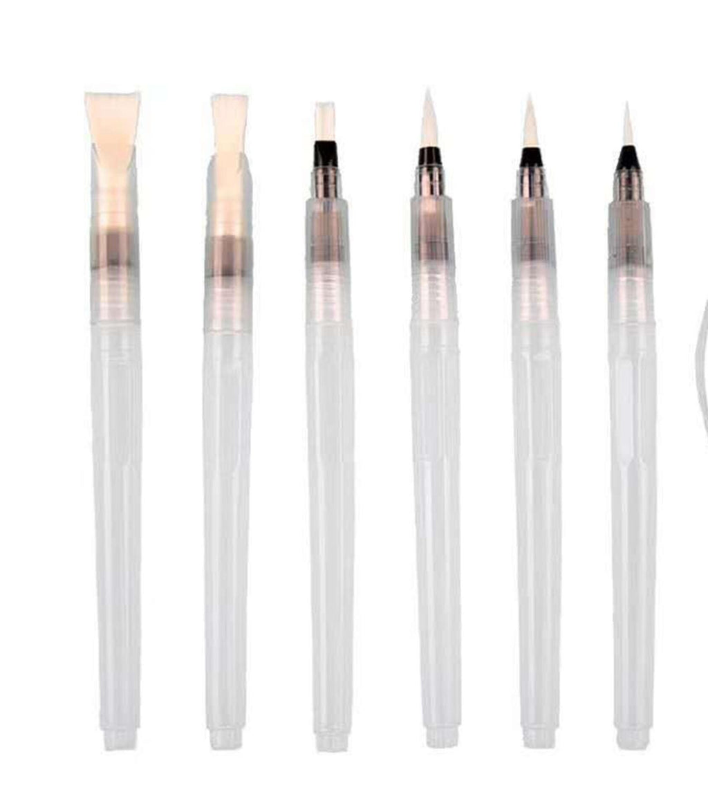 Watercolor Brush Pen Set, Blendable Nylon Tip, 6pcs