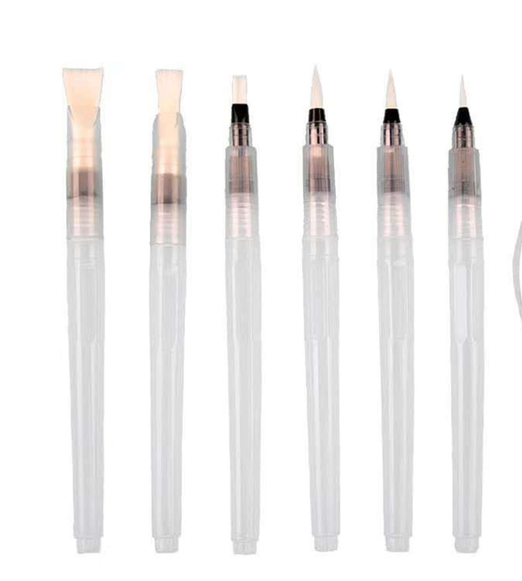 Watercolor Brush Pen Set, Blendable Nylon Tip, 6pcs
