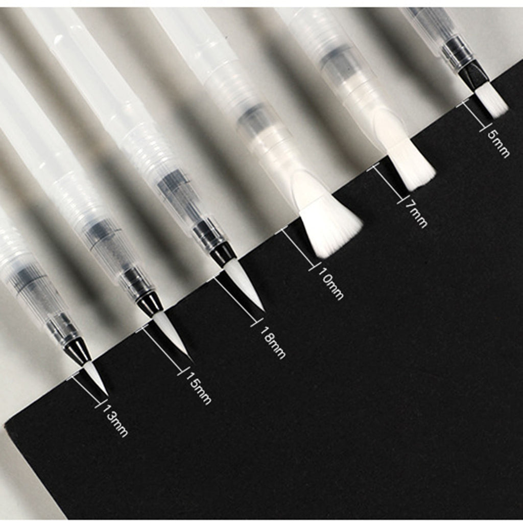 Watercolor Brush Pen Set, Blendable Nylon Tip, 6pcs