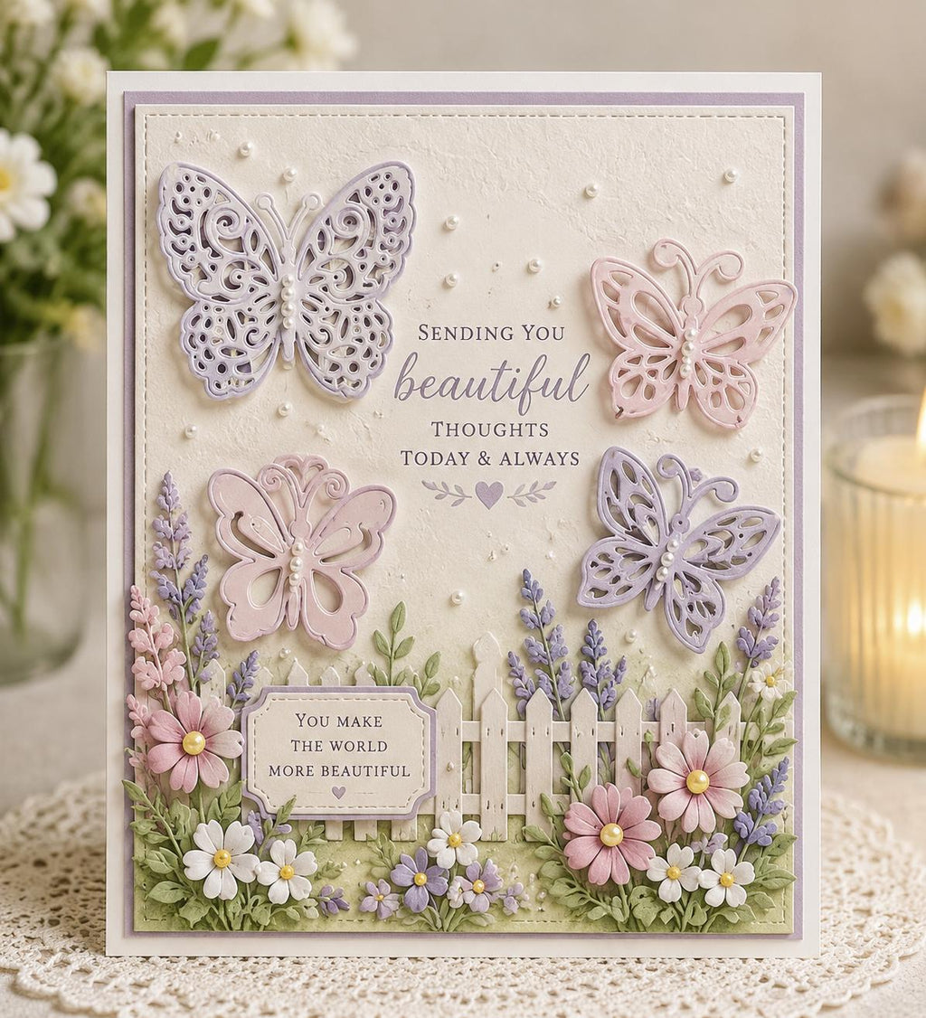 4 Butterfly Metal Cutting Dies, Butterfly Stencil Set for Cards