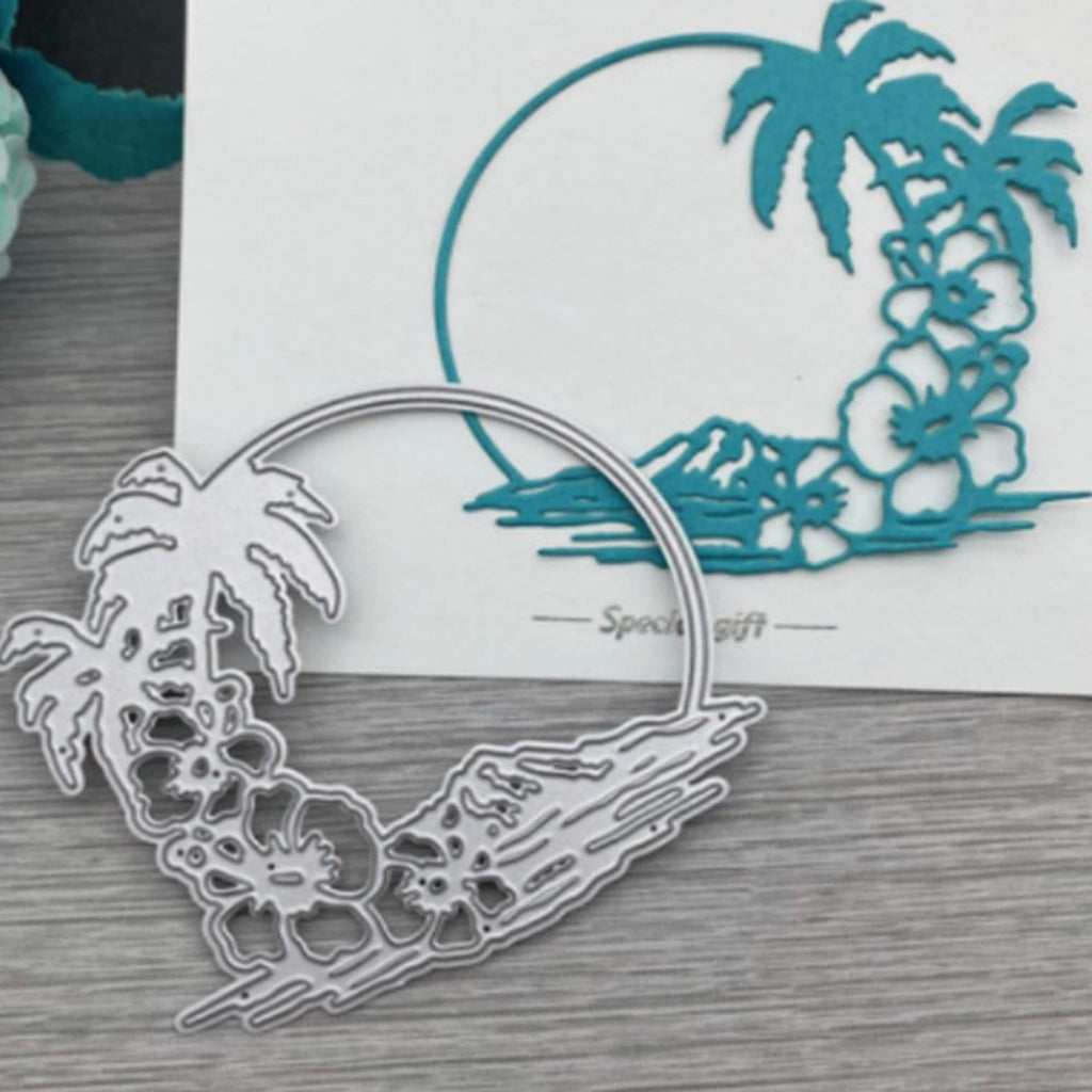 Palm Tree Landscape Metal Die Cut, DIY Scrapbooking