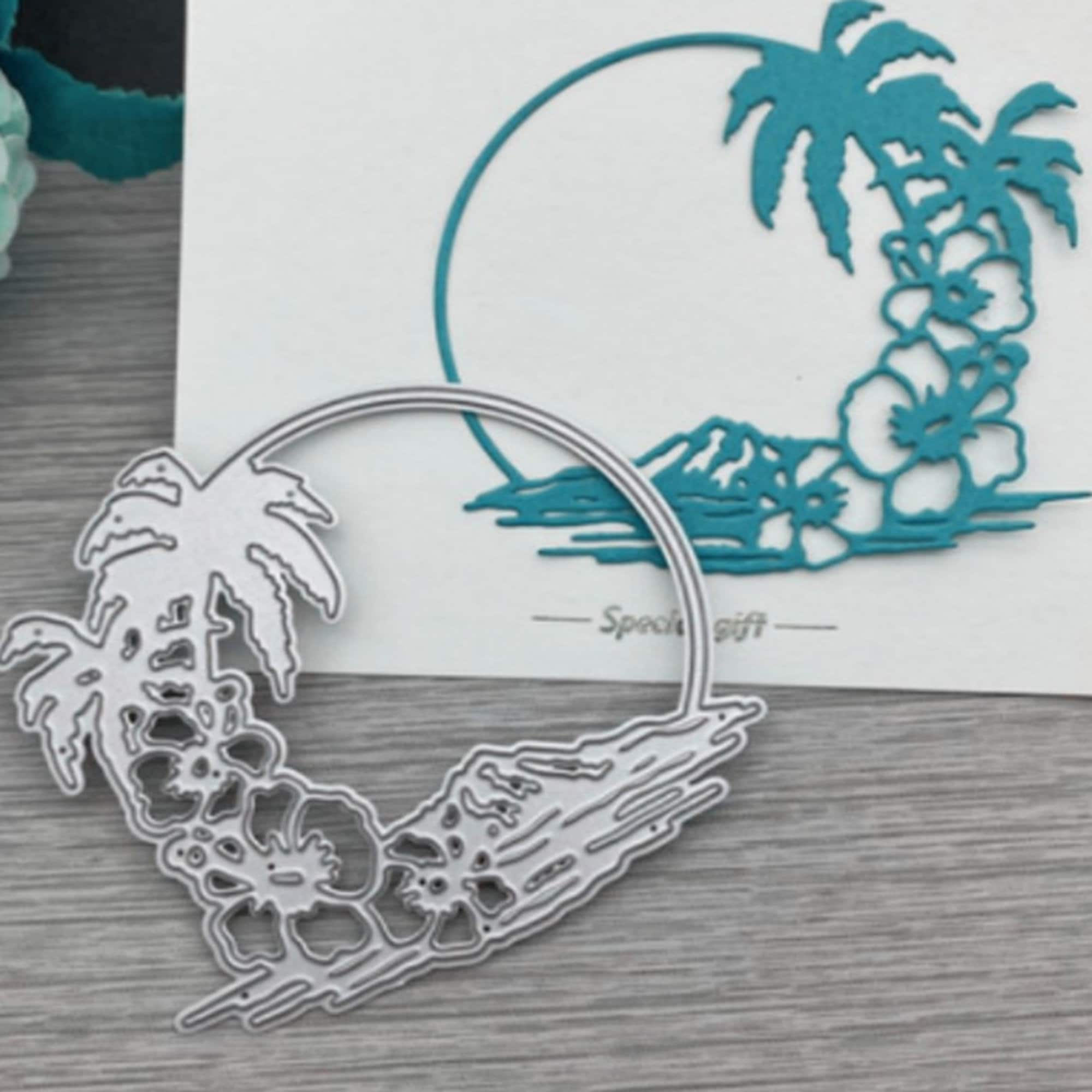 Palm Tree Landscape Metal Die Cut, DIY Scrapbooking