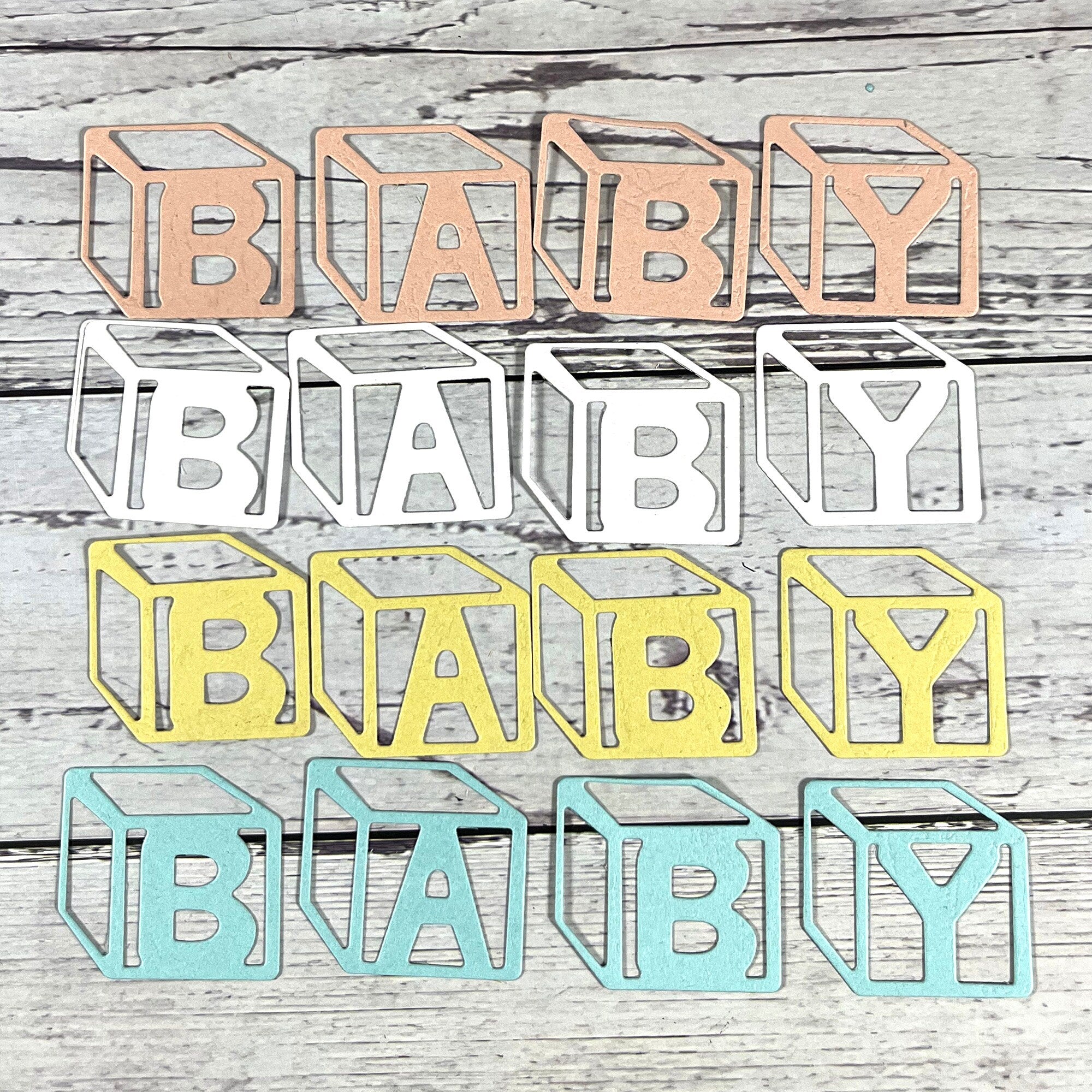 3D Baby Paper Die Cuts, 16pcs Baby Shower Scrapbook Card Making Shapes