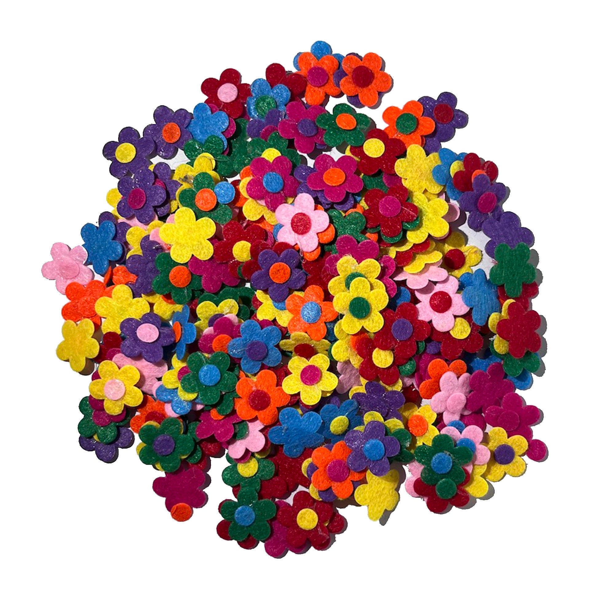 Mixed Color Felt Flowers, Fabric Appliques for Crafts, Hair Clips, Scrapbooking