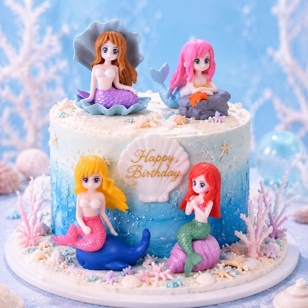 Miniature Mermaid Figurines Set, Fairy Garden Decorations, Craft Accents