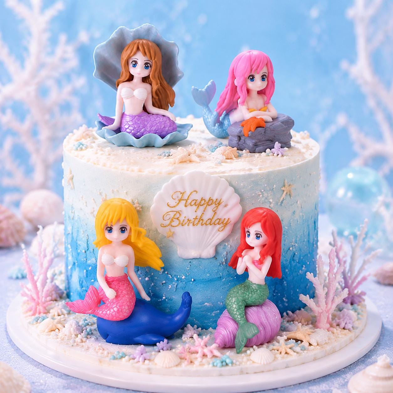 Miniature Mermaid Figurines Set, Fairy Garden Decorations, Craft Accents