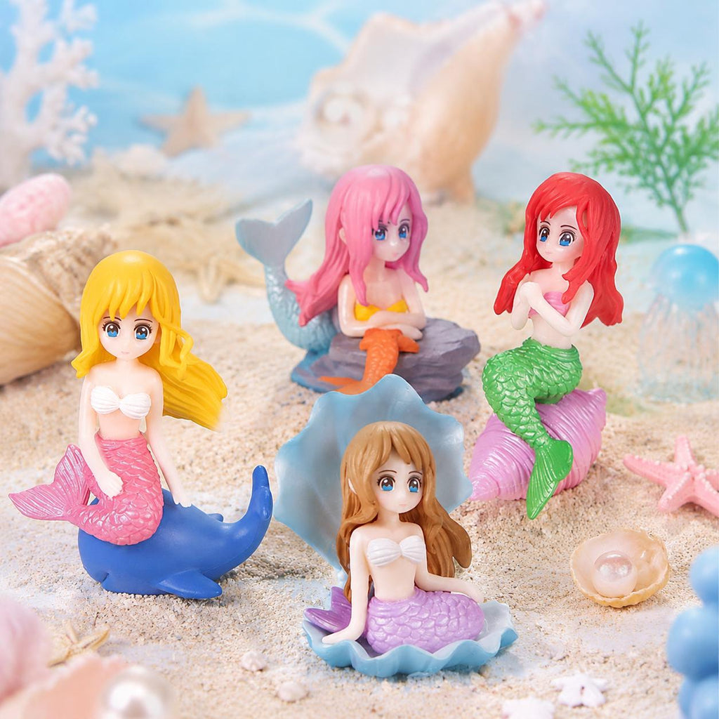 Miniature Mermaid Figurines Set, Fairy Garden Decorations, Craft Accents