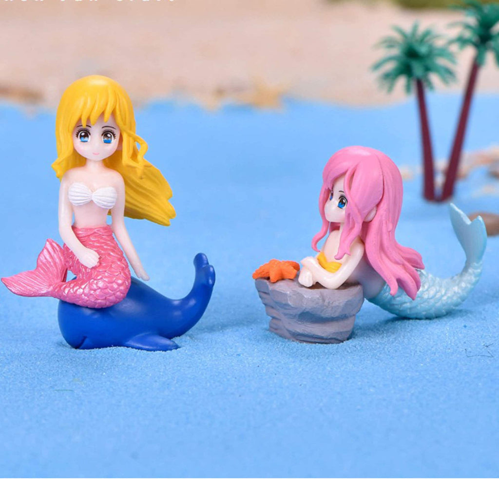 Miniature Mermaid Figurines Set, Fairy Garden Decorations, Craft Accents