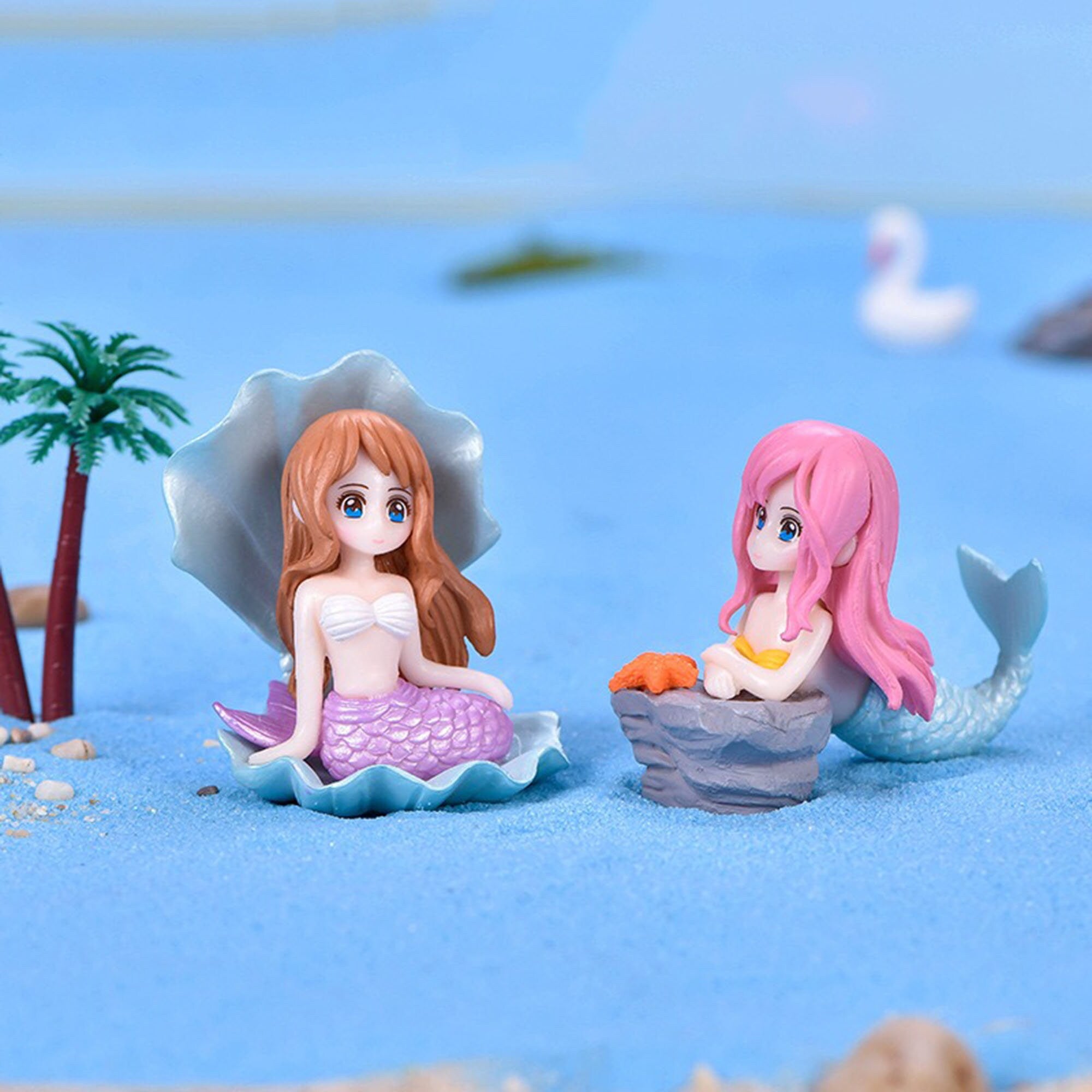 Miniature Mermaid Figurines Set, Fairy Garden Decorations, Craft Accents