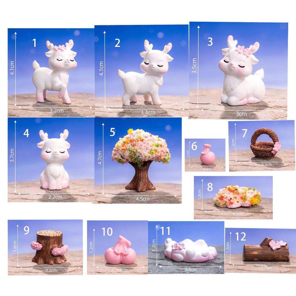 Miniature Deer Figurines for Fairy Gardens and Woodland Scenes
