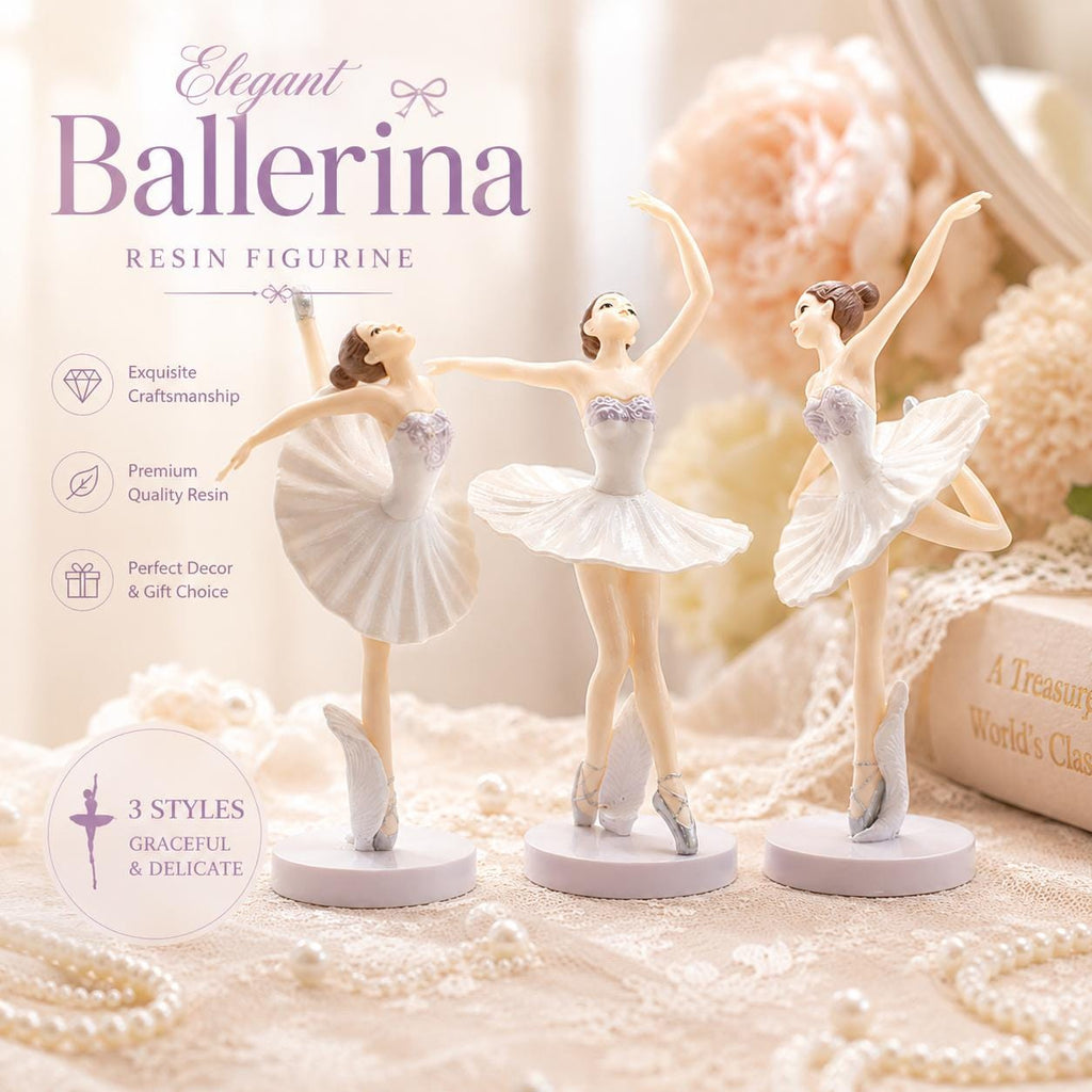 Mini Ballerina Figurine Set, Fairy Garden Decor, DIY Craft Accessories, Dollhouse Flower Pot Figures